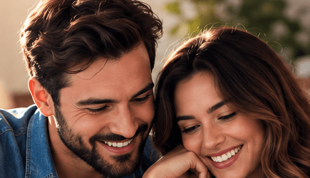 Casal feliz planejando a vida juntos